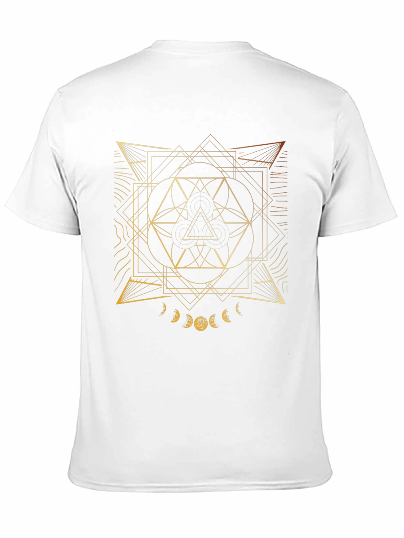 Geometric Gold Design Black T-Shirt