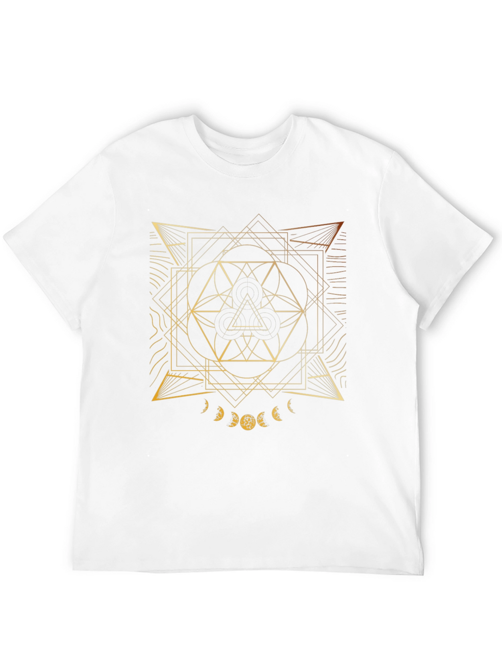 Geometric Gold Design Black T-Shirt
