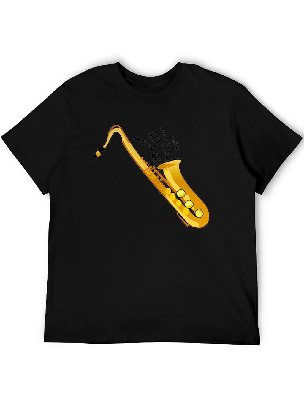 Cool Saxophone Graphic Tee - Black