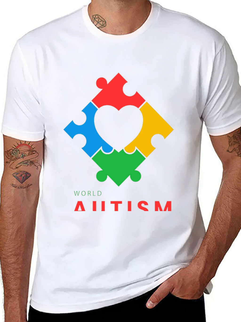 World Autism Awareness Puzzle Heart T-Shirt