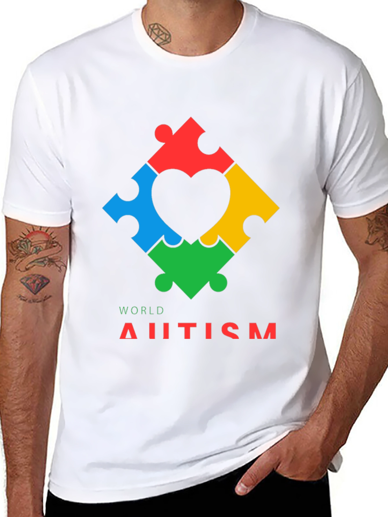World Autism Awareness Puzzle Heart T-Shirt
