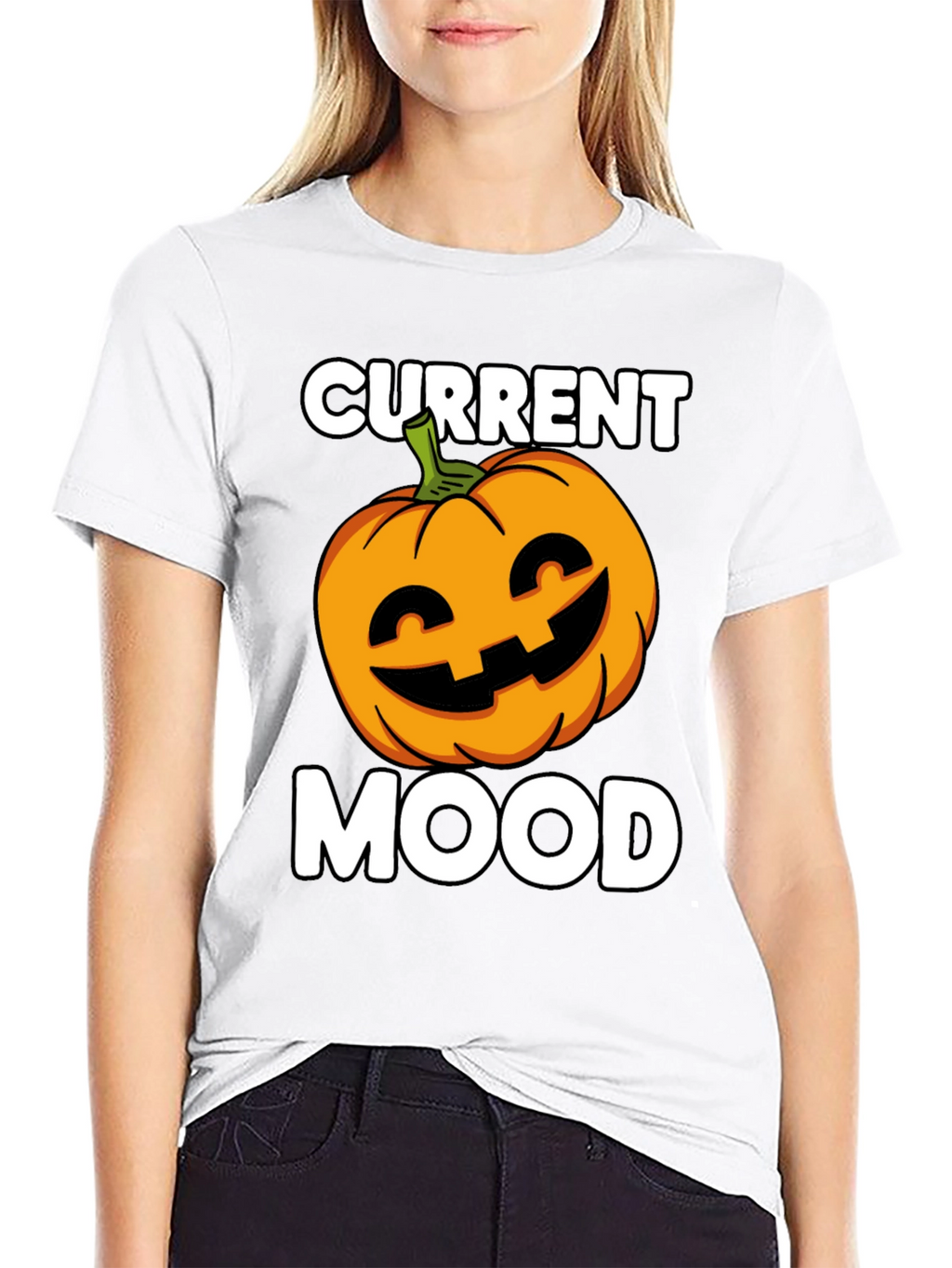 Current Mood Pumpkin Graphic T-Shirt - Halloween
