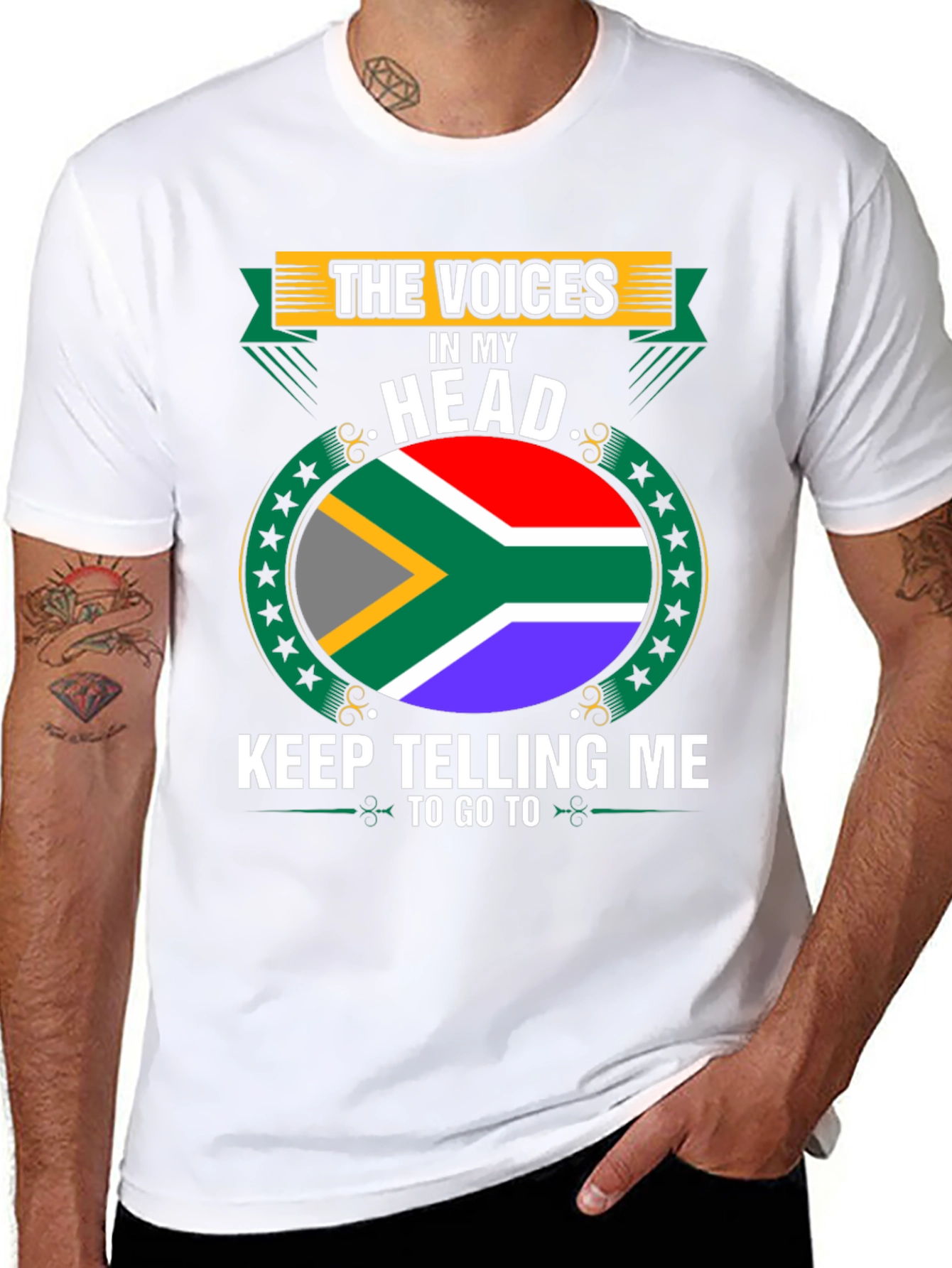 South Africa Flag T-Shirt: The Voices in My Head