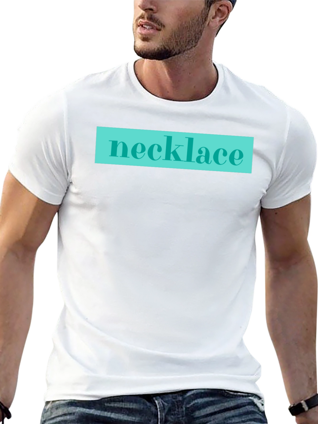 Necklace Graphic Tee - Black Casual Shirt