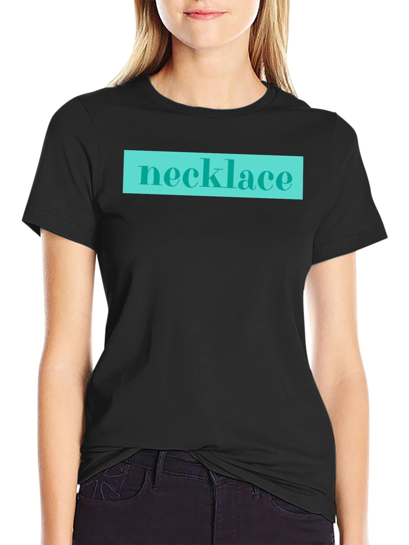 Necklace Graphic Tee - Black Casual Shirt