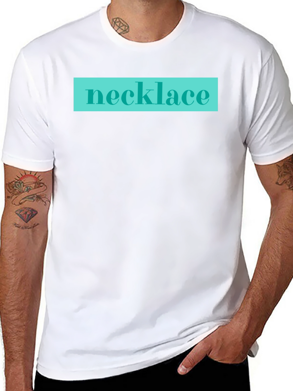 Necklace Graphic Tee - Black Casual Shirt