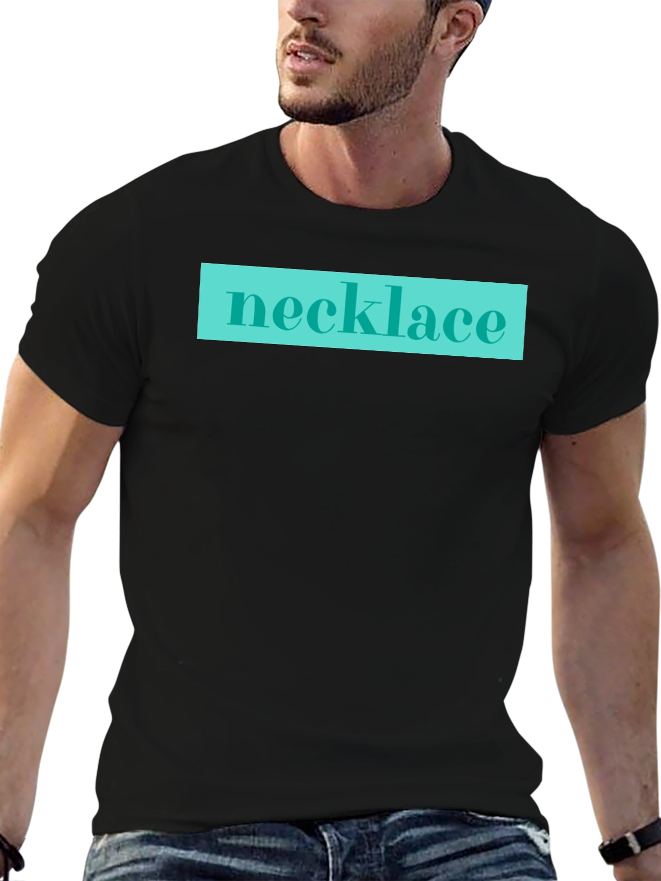 Necklace Graphic Tee - Black Casual Shirt
