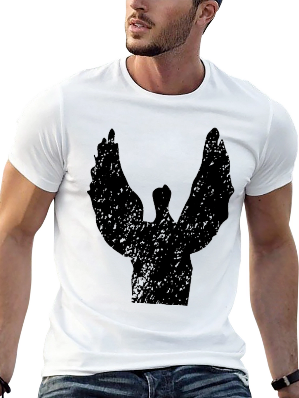 Winged Silhouette Black T-Shirt