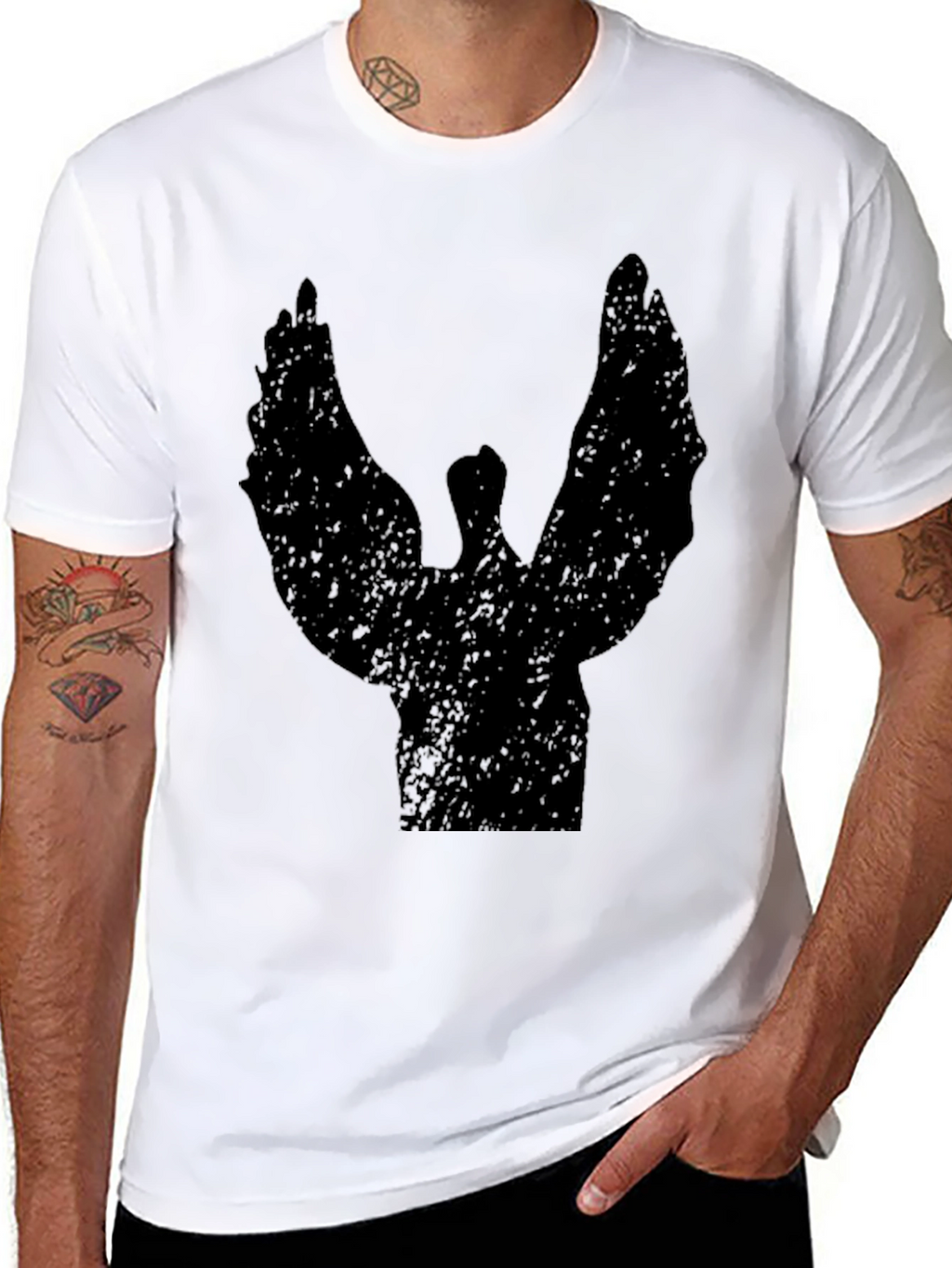 Winged Silhouette Black T-Shirt