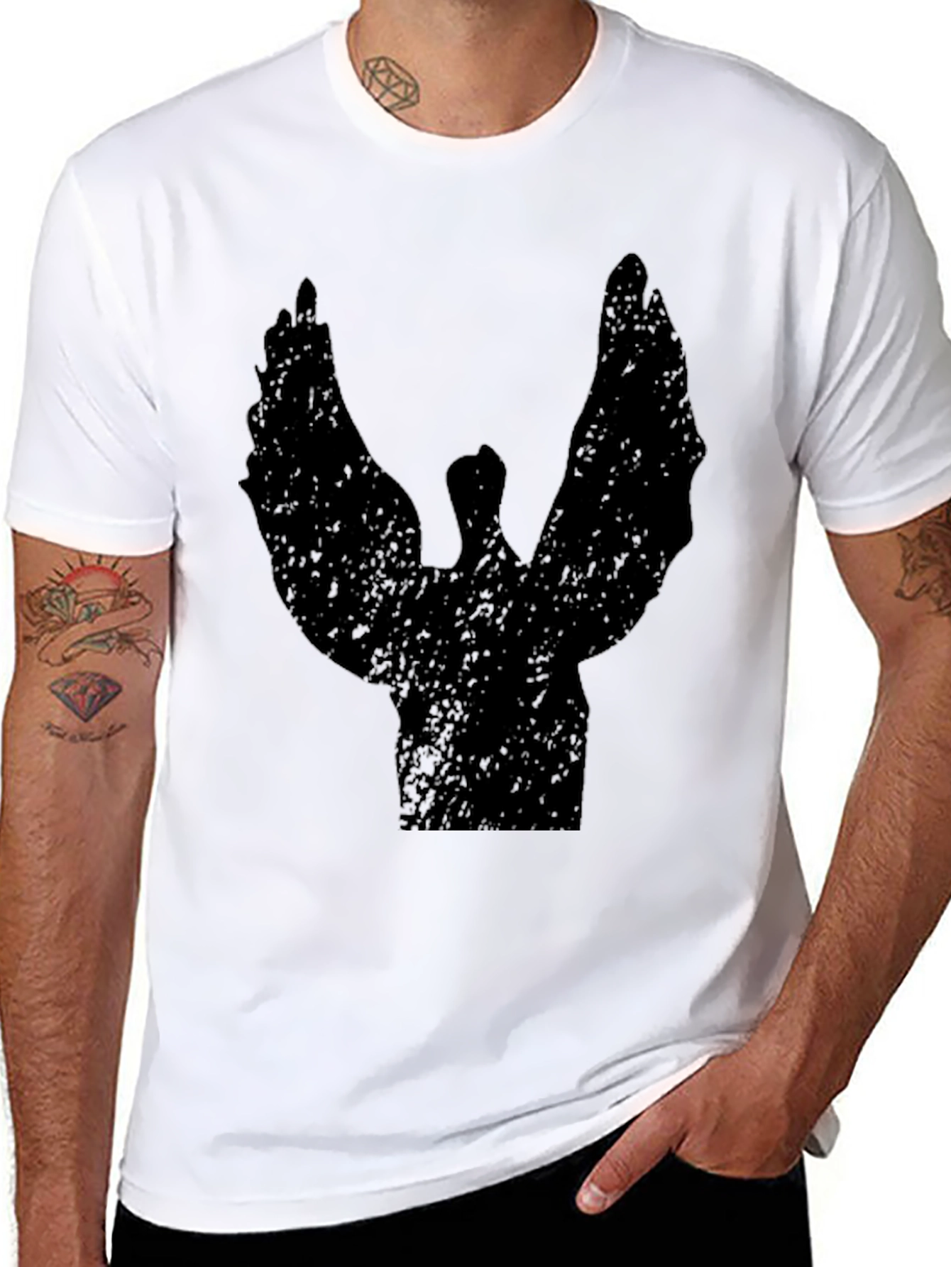 Winged Silhouette Black T-Shirt