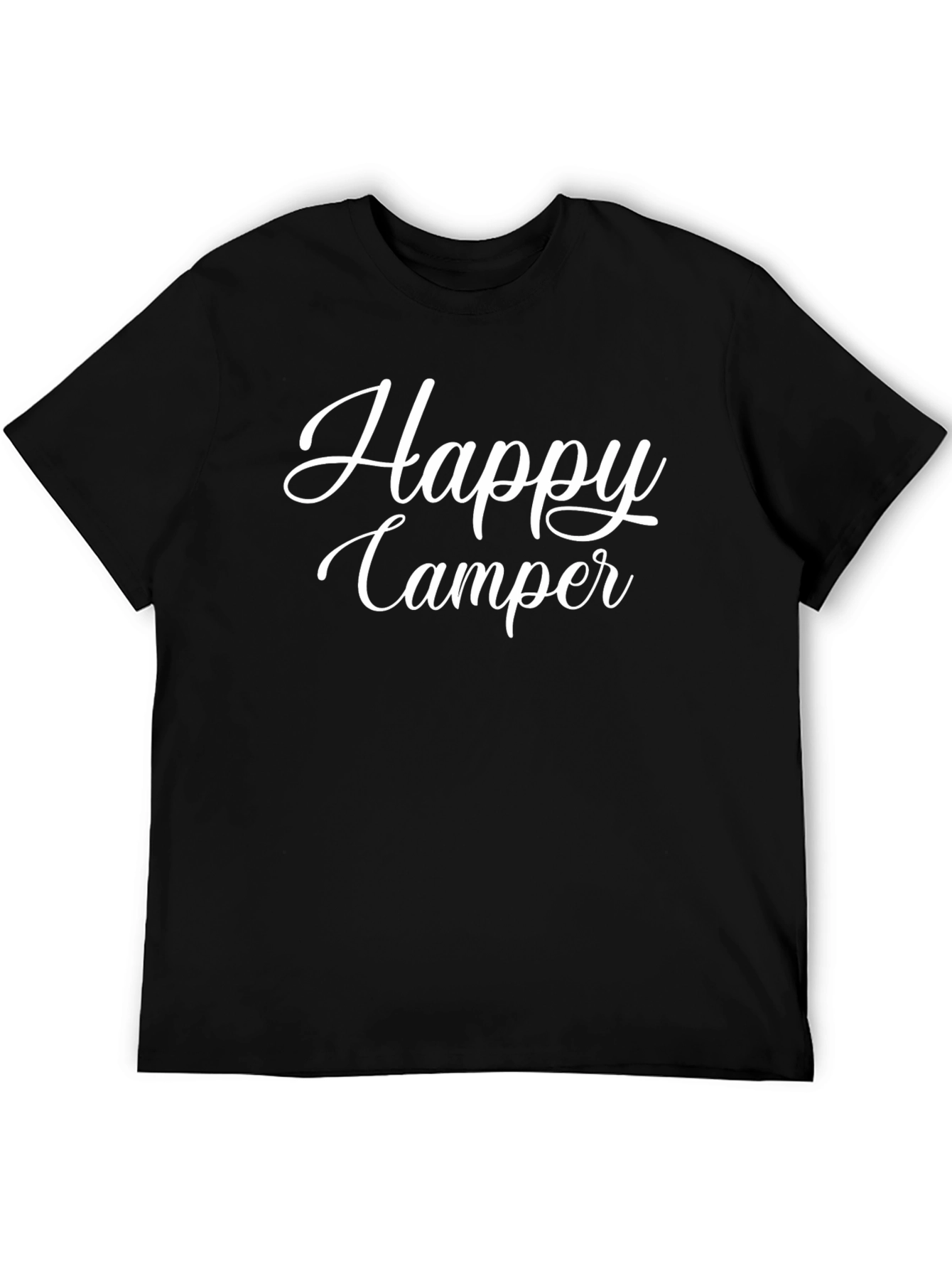 Happy Camper Black Crew Neck T-Shirt