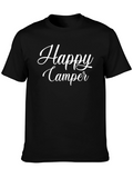 Happy Camper Black Crew Neck T-Shirt