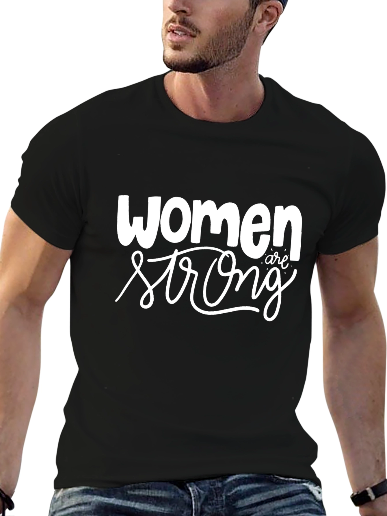 Women Are Strong Graphic Tee - Black