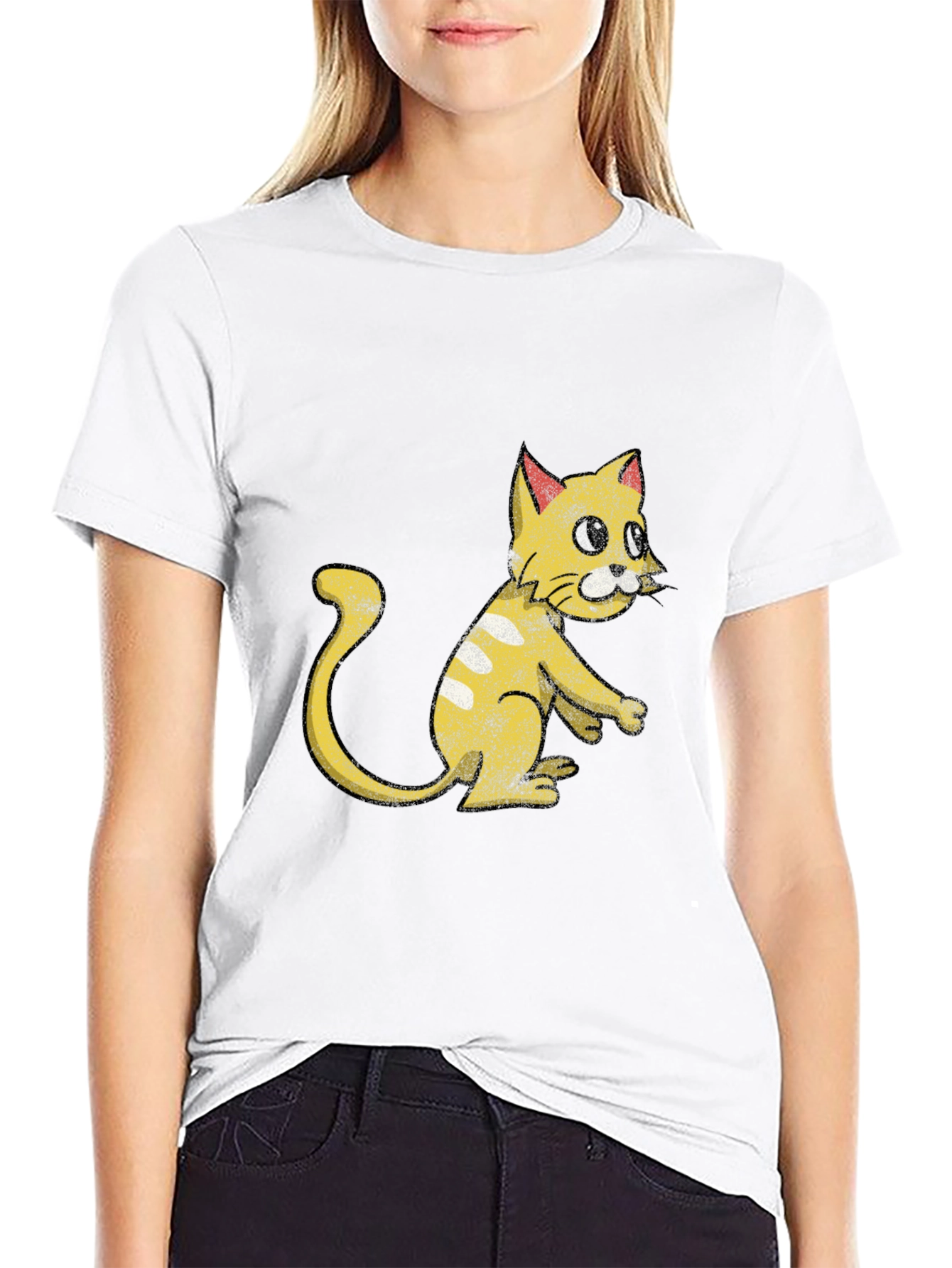 Funny Cartoon Cat Graphic T-Shirt