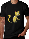 Funny Cartoon Cat Graphic T-Shirt