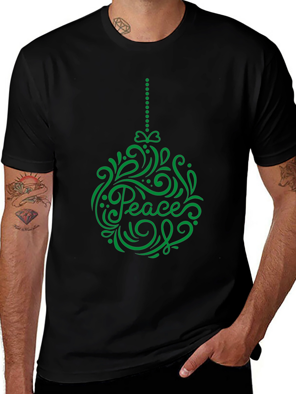 Peace Ornament Graphic Tee - Holiday Cheer T-Shirt