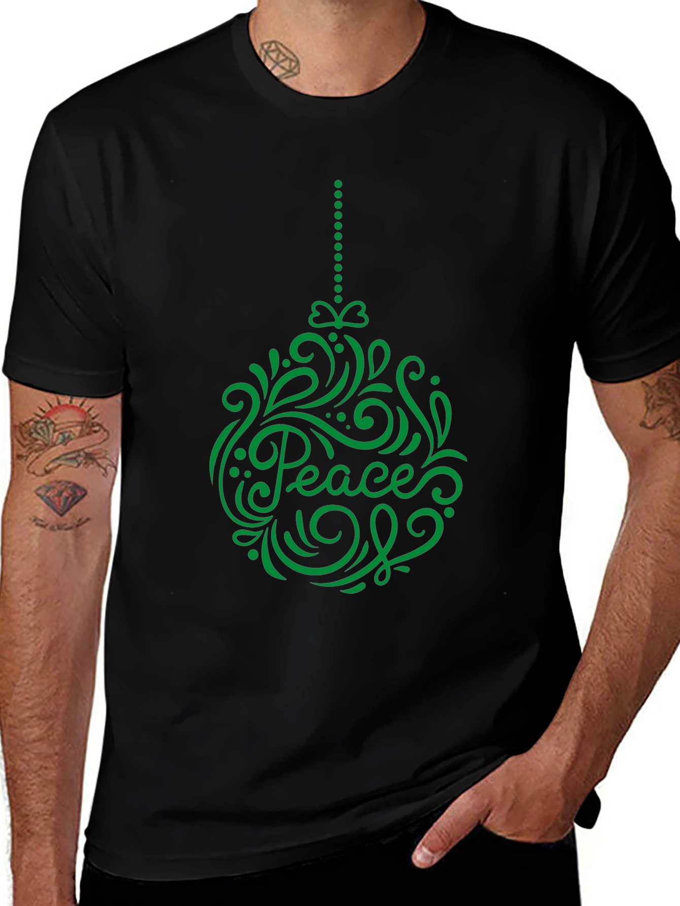 Peace Ornament Graphic Tee - Holiday Cheer T-Shirt