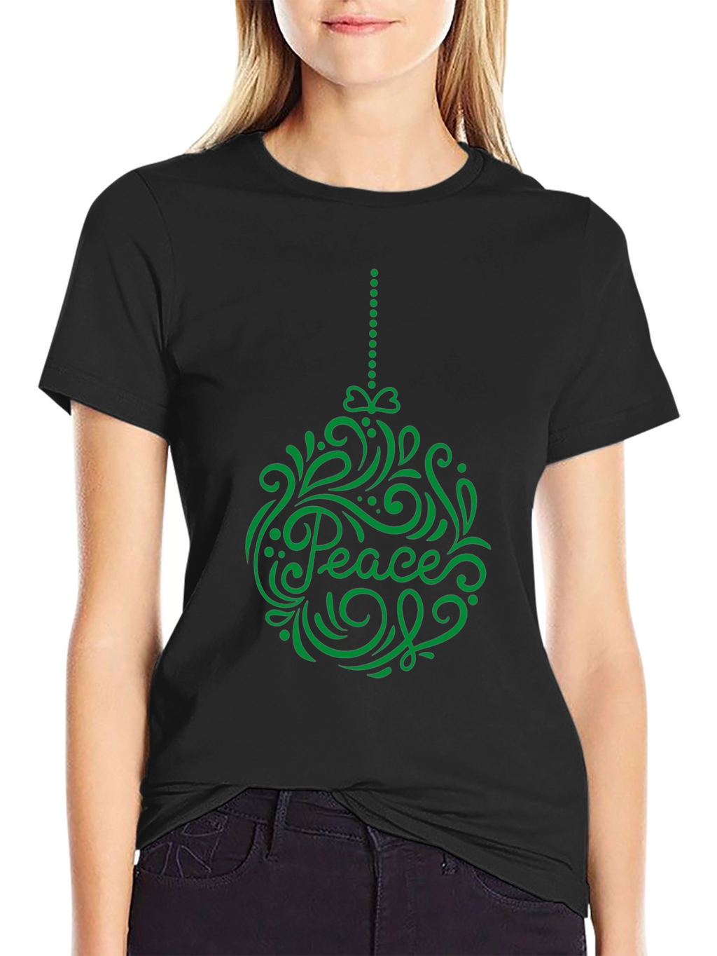 Peace Ornament Graphic Tee - Holiday Cheer T-Shirt