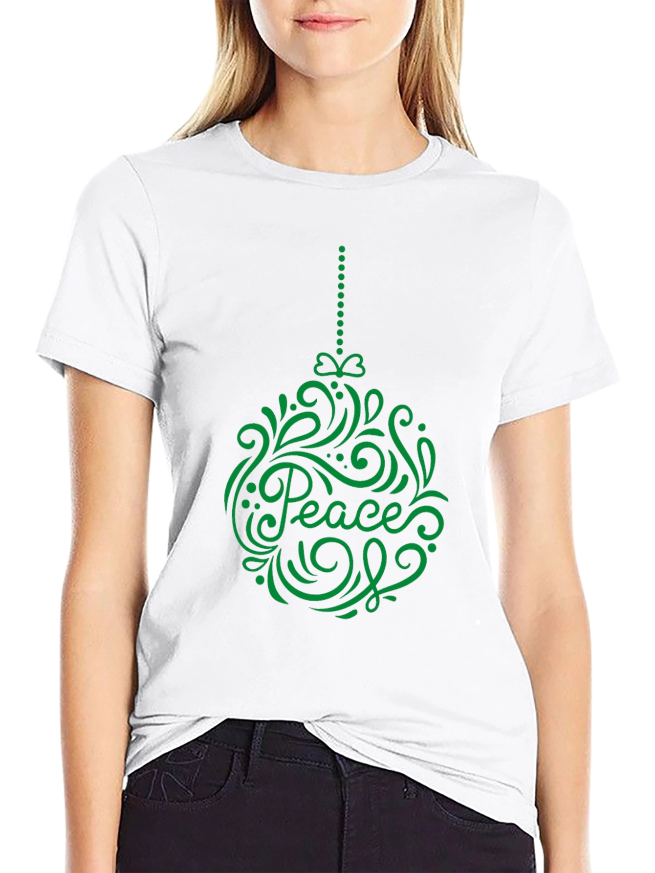 Peace Ornament Graphic Tee - Holiday Cheer T-Shirt