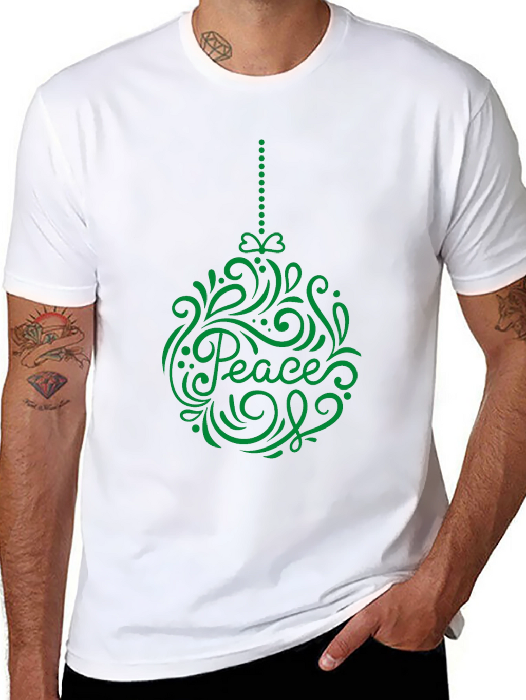 Peace Ornament Graphic Tee - Holiday Cheer T-Shirt