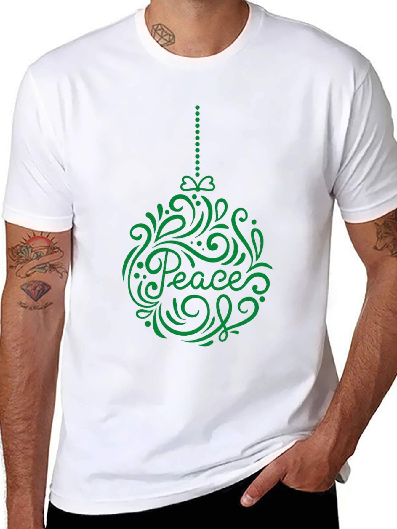 Peace Ornament Graphic Tee - Holiday Cheer T-Shirt