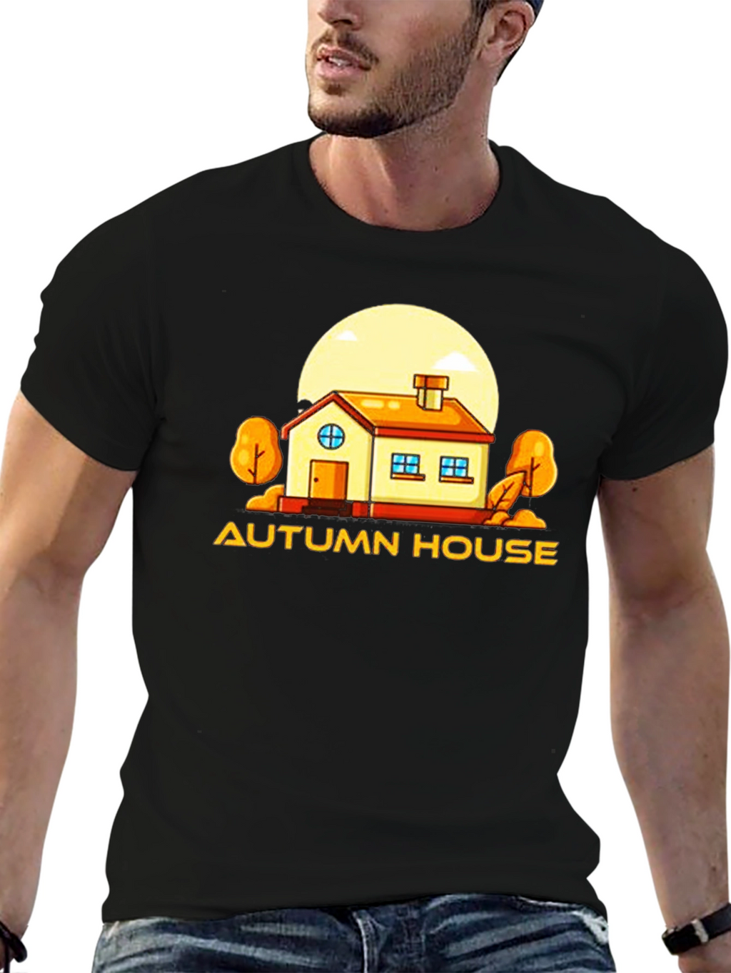 Autumn House Graphic Tee - Cozy Season Style