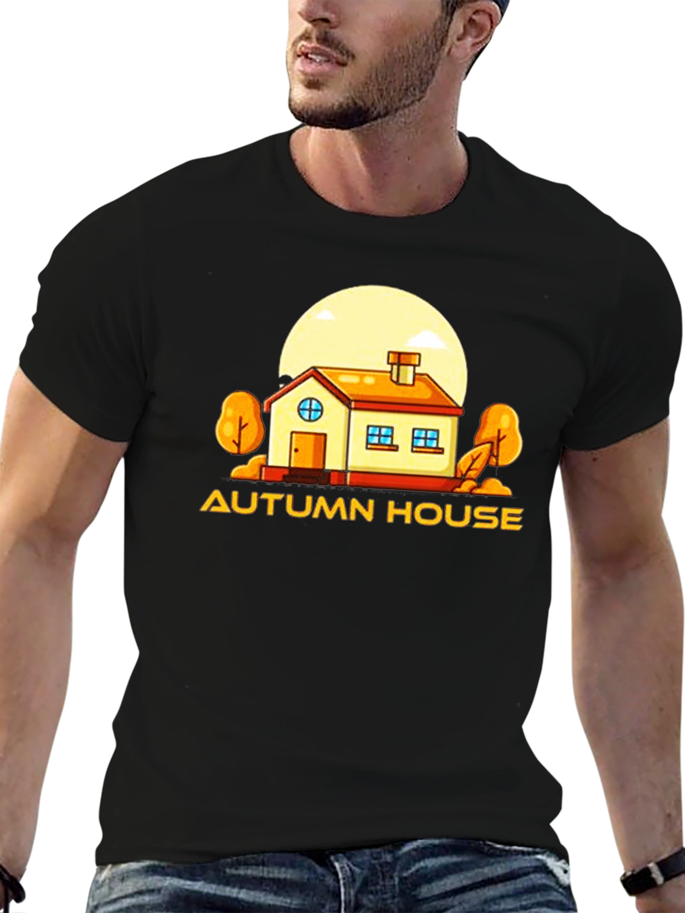 Autumn House Graphic Tee - Cozy Season Style