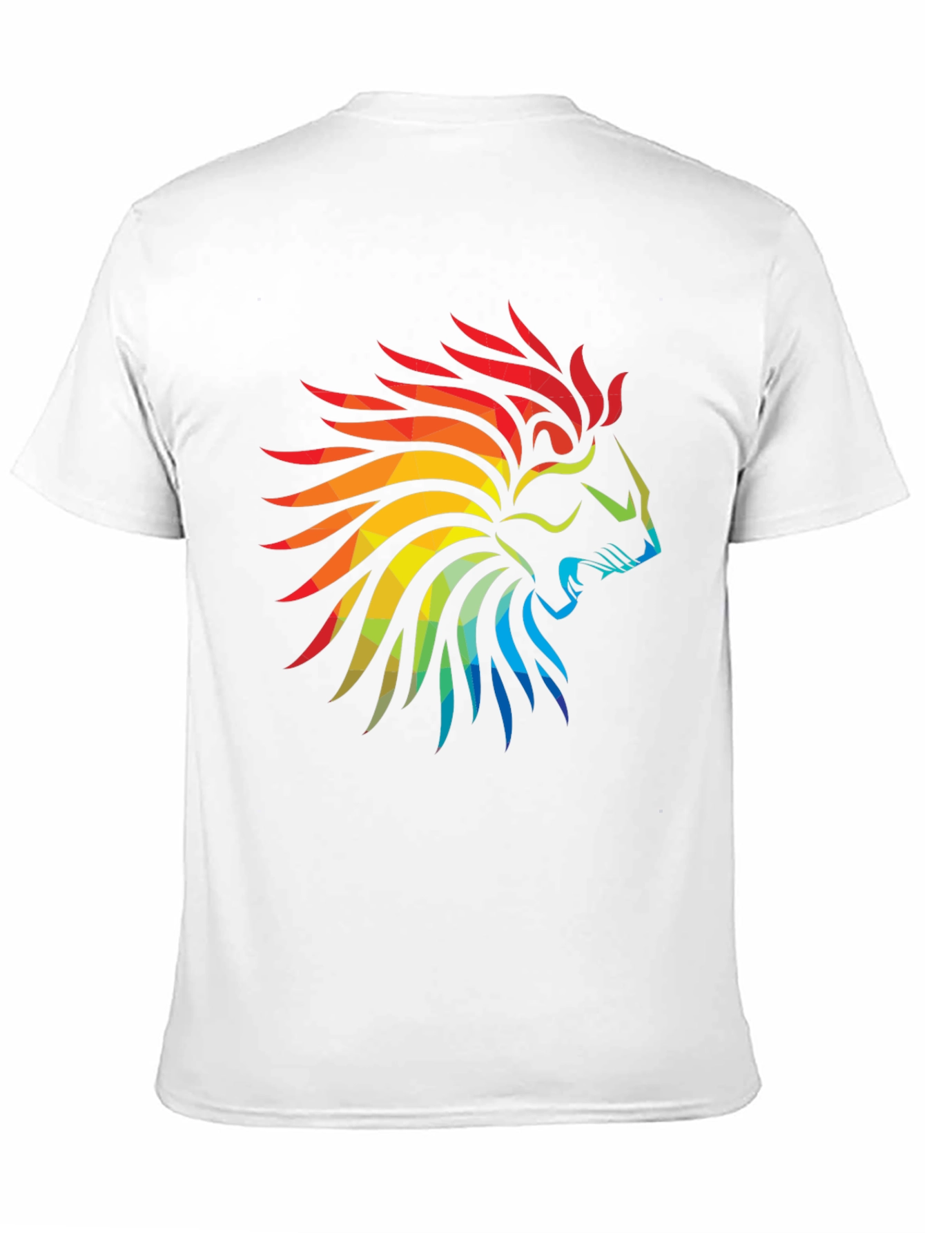 Geometric Lion Head Graphic Black T-Shirt