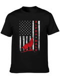Alpha Male Wolf USA Flag Graphic Tee - Black