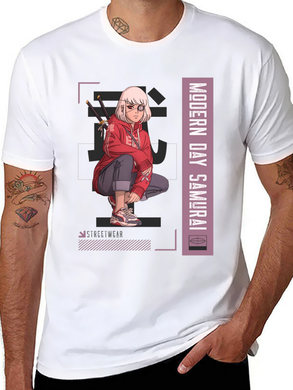 Modern Day Samurai Graphic Tee - Anime Style