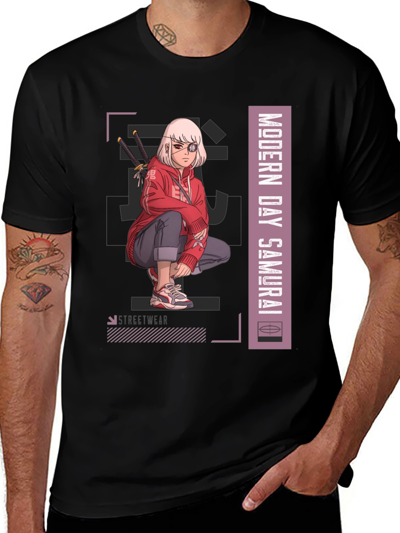 Modern Day Samurai Graphic Tee - Anime Style