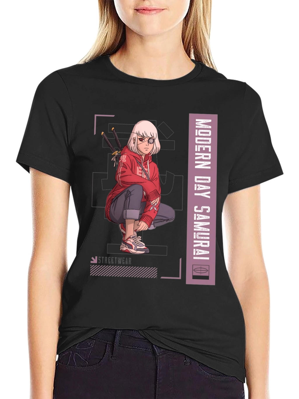 Modern Day Samurai Graphic Tee - Anime Style