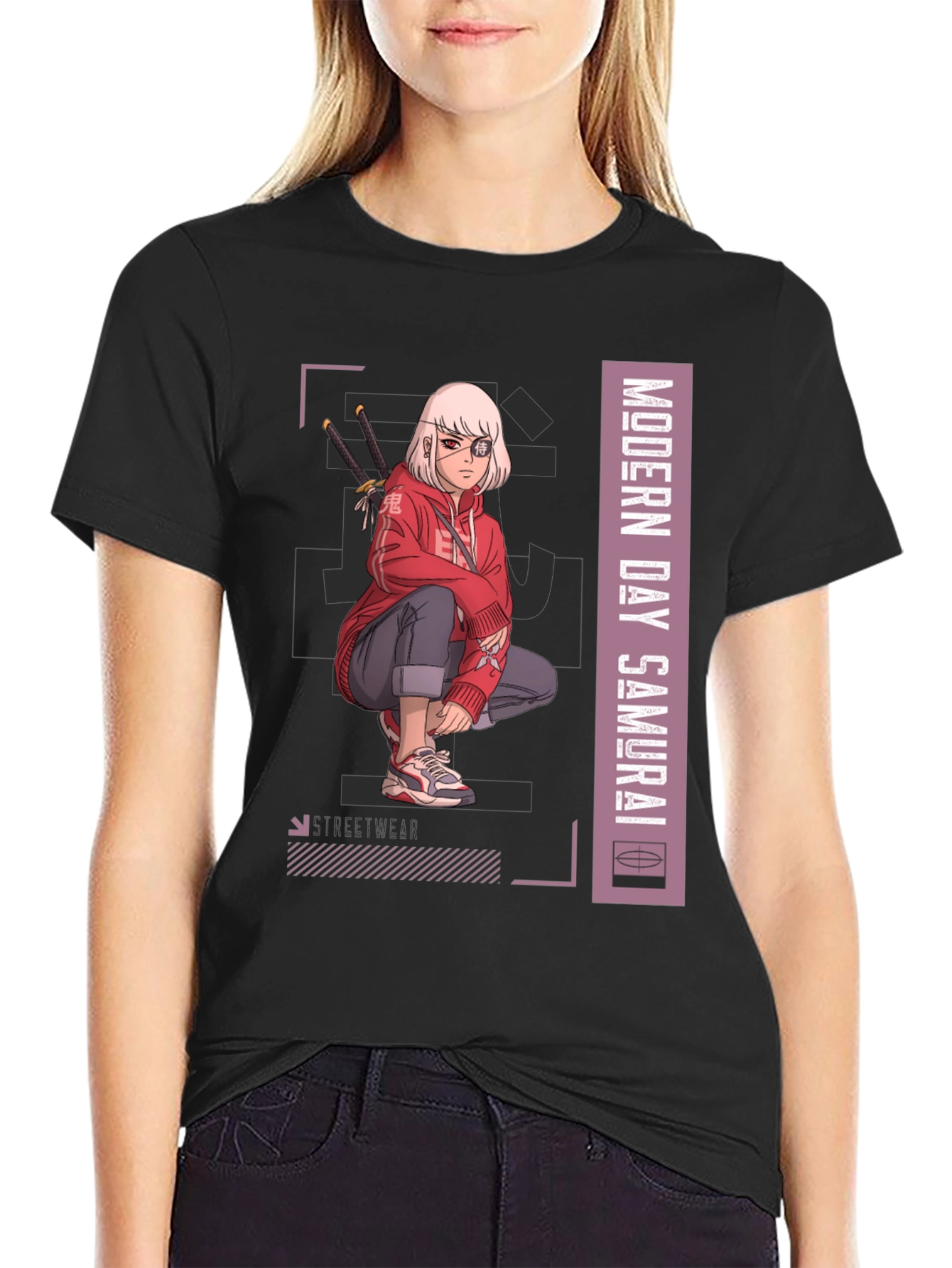 Modern Day Samurai Graphic Tee - Anime Style
