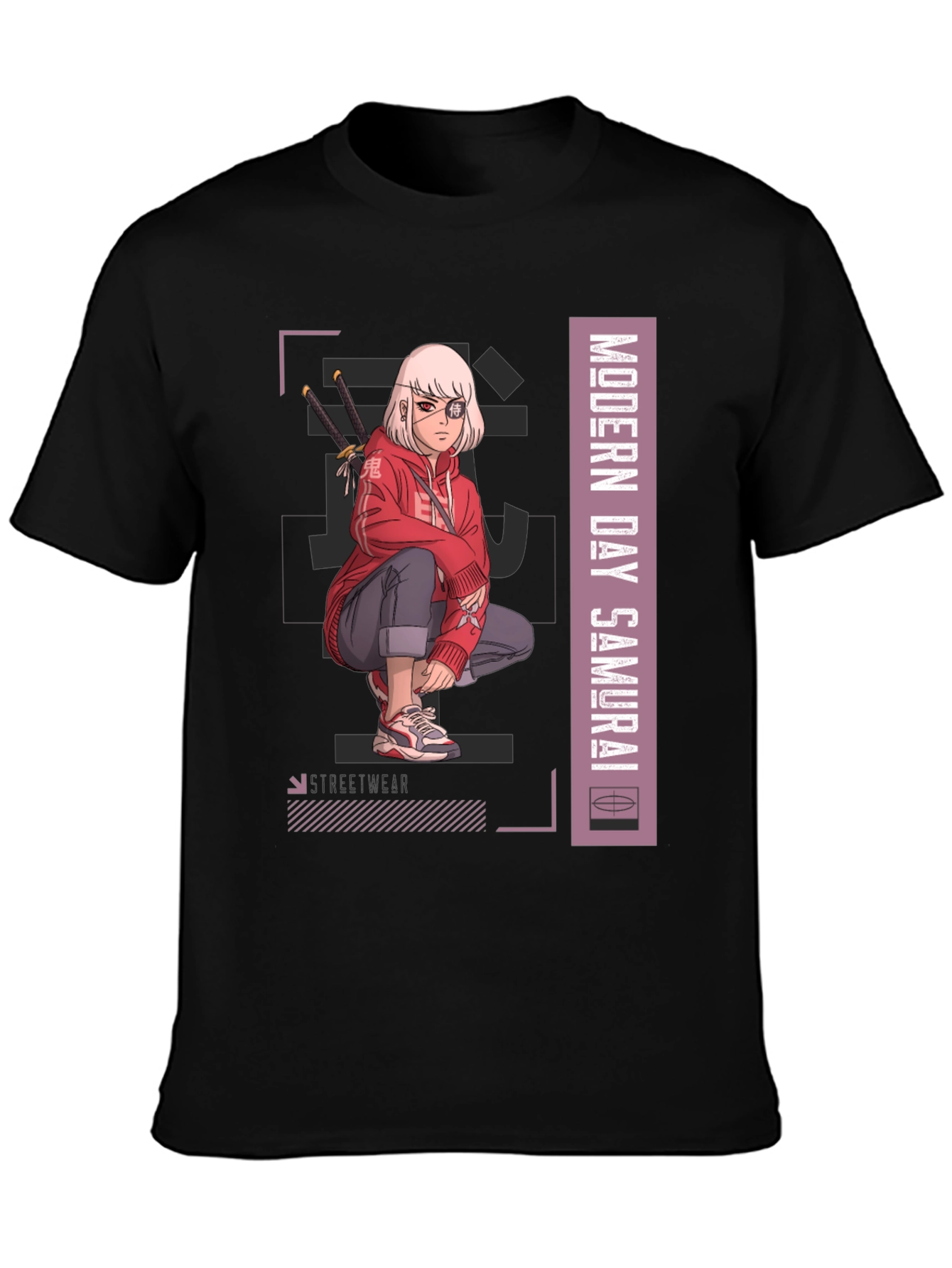 Modern Day Samurai Graphic Tee - Anime Style