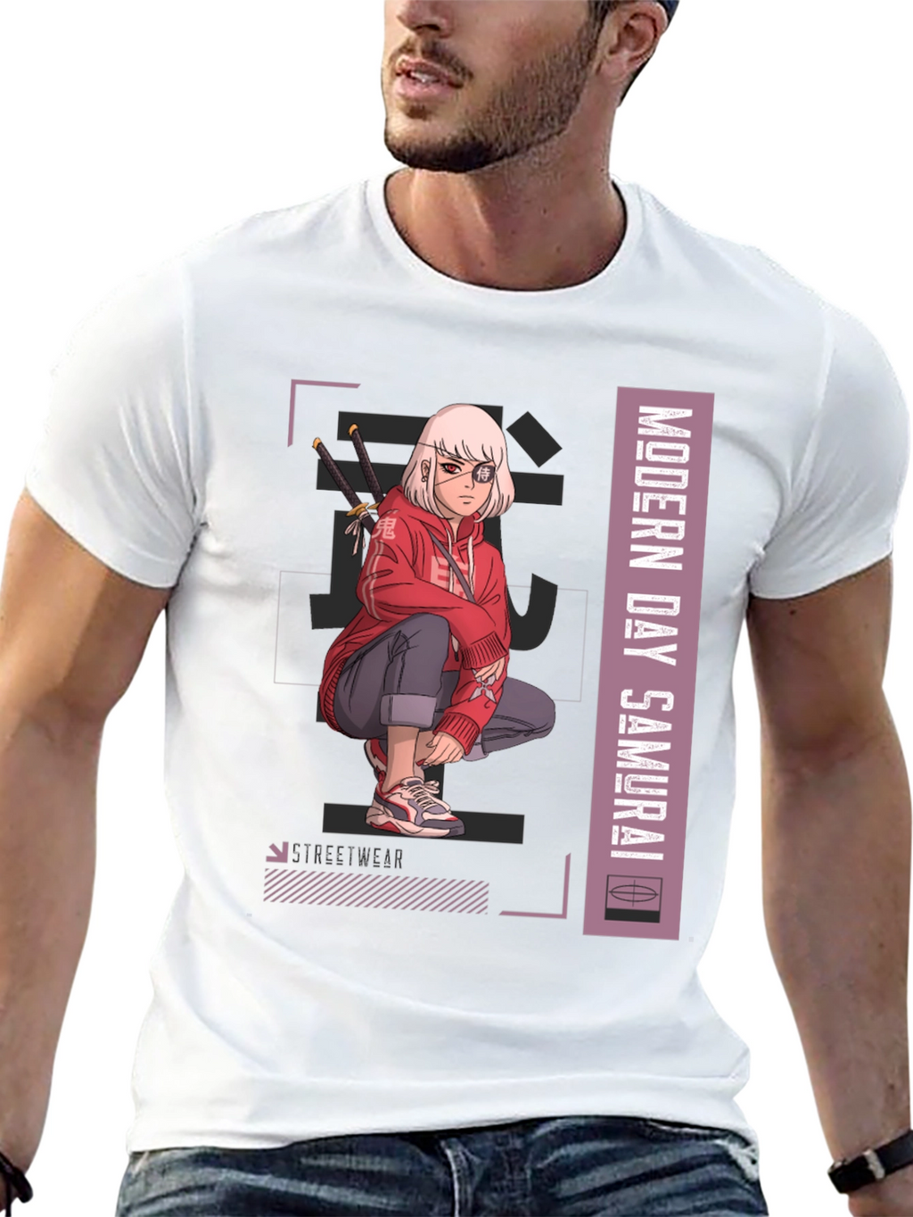 Modern Day Samurai Graphic Tee - Anime Style