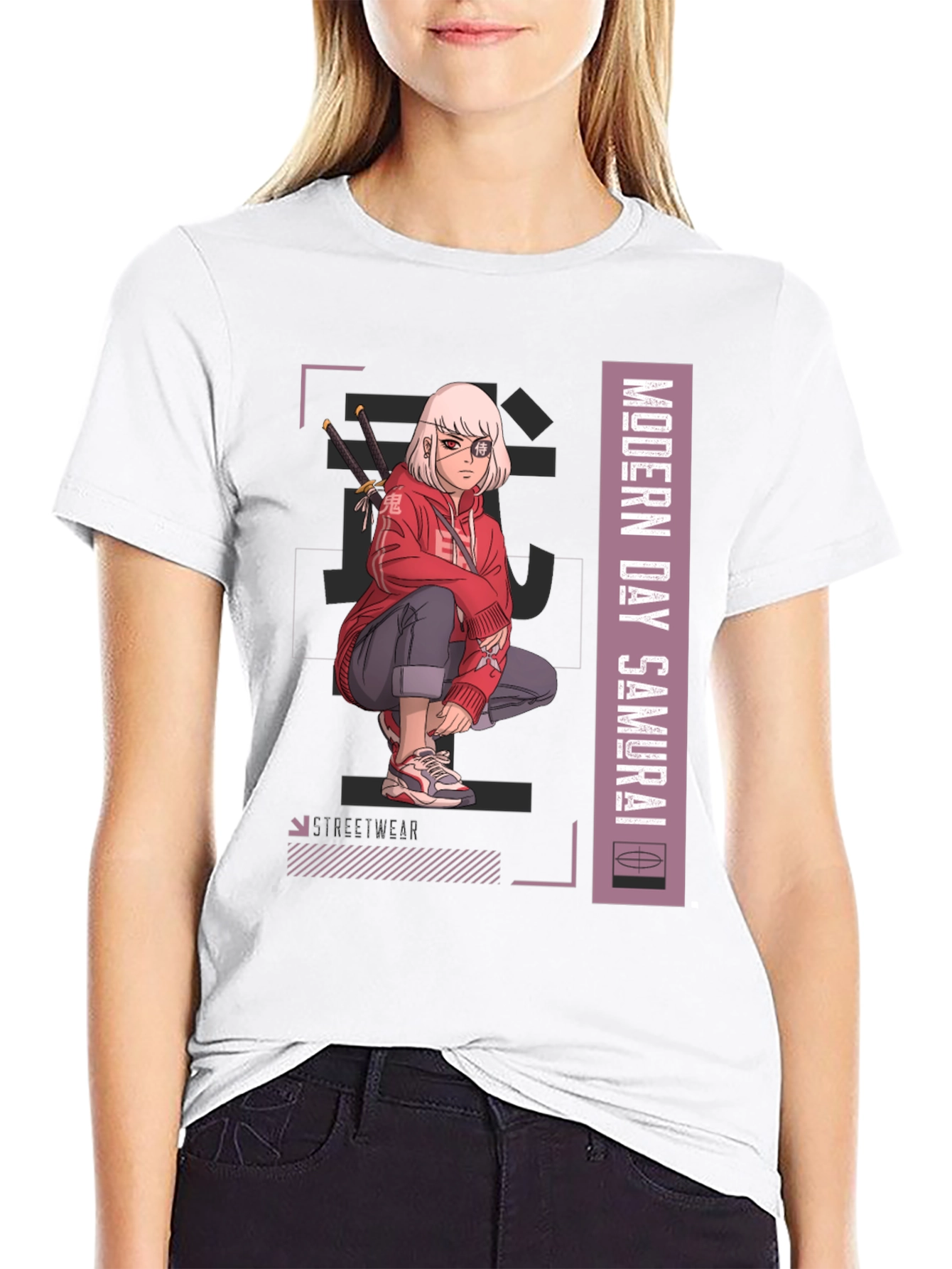 Modern Day Samurai Graphic Tee - Anime Style