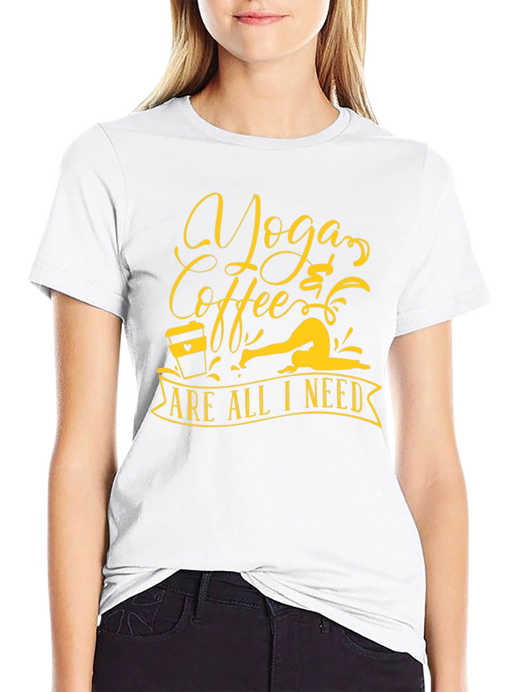 Yoga & Coffee Black Graphic Tee