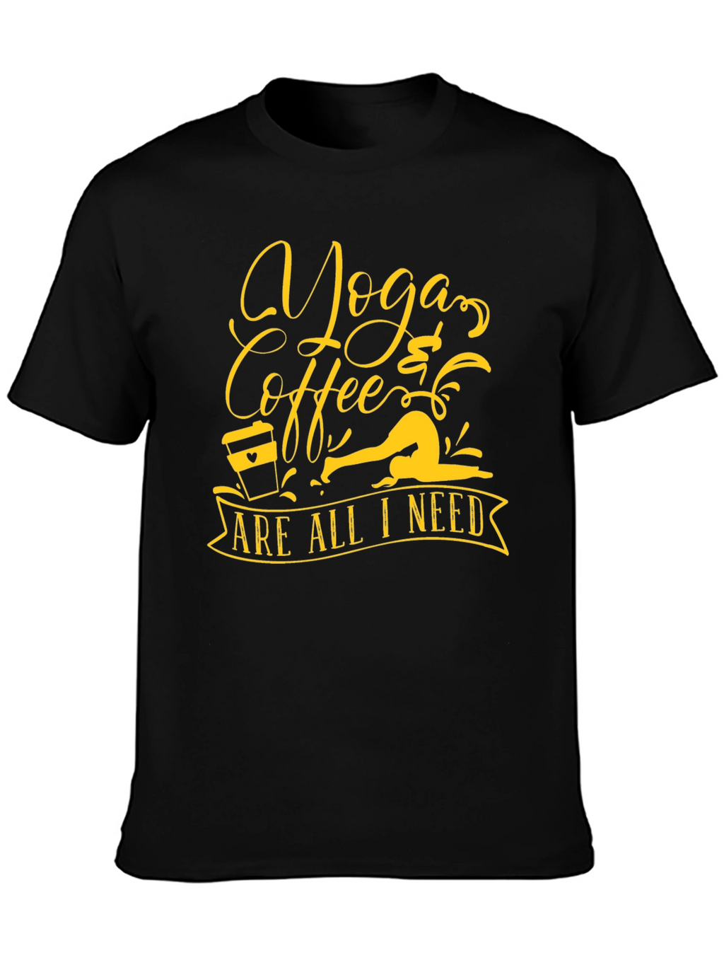 Yoga & Coffee Black Graphic Tee