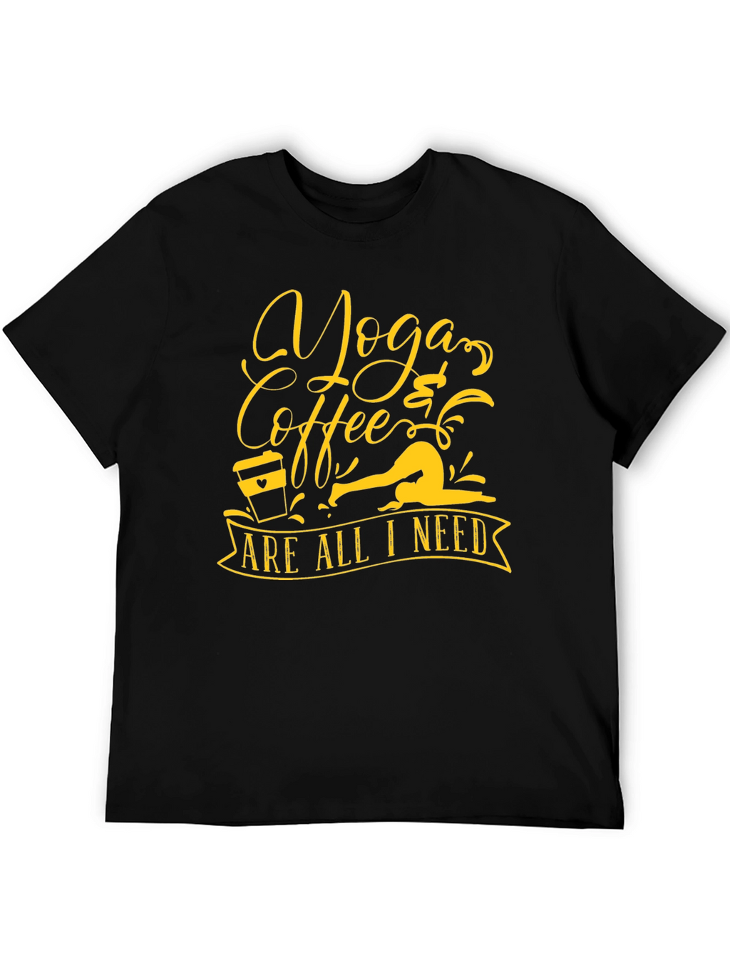 Yoga & Coffee Black Graphic Tee