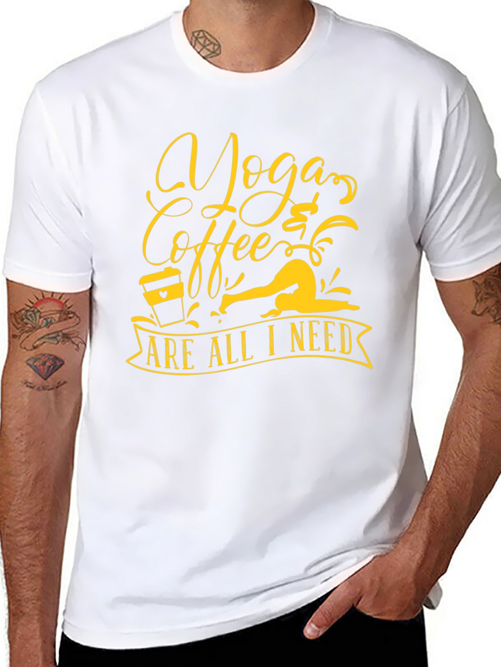Yoga & Coffee Black Graphic Tee