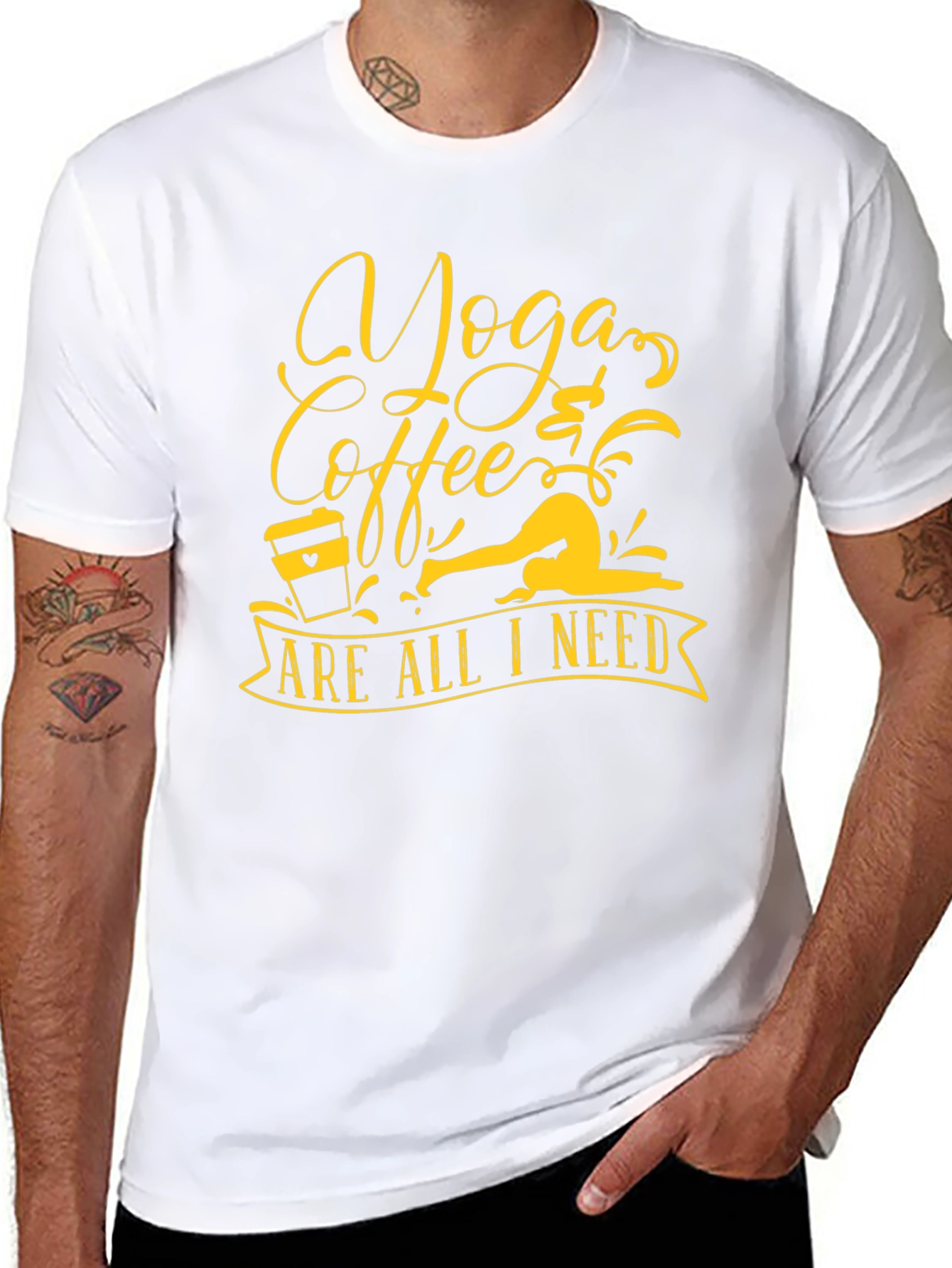 Yoga & Coffee Black Graphic Tee