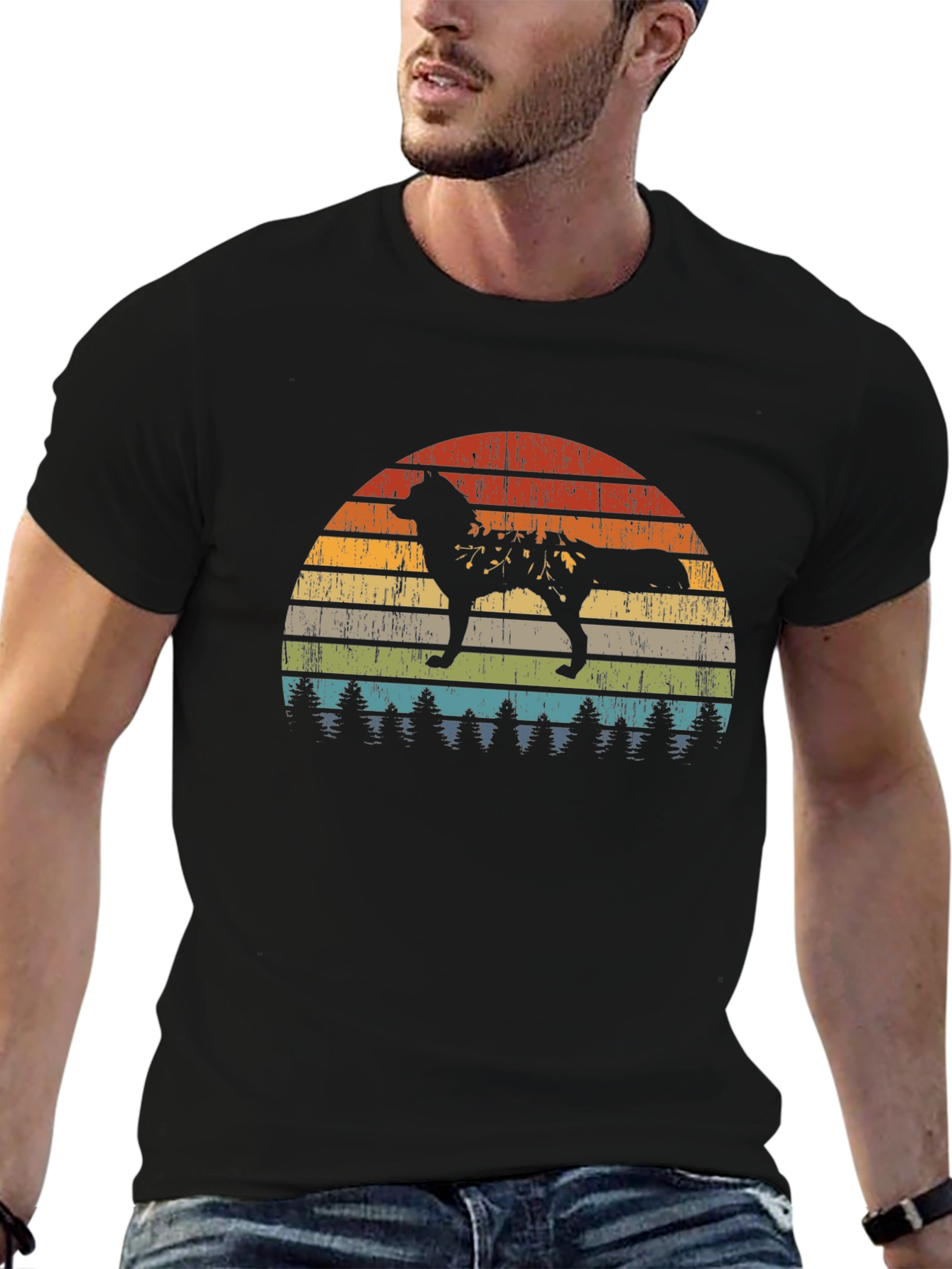 Vintage Sunset Wolf T-Shirt