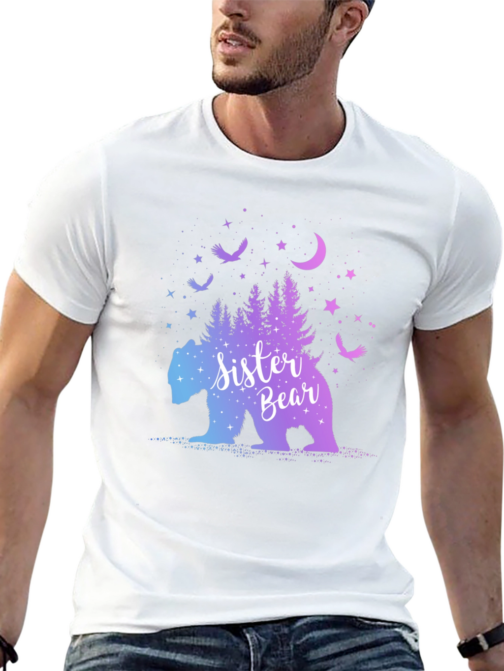 Sister Bear Graphic T-Shirt - Cozy Cotton Blend