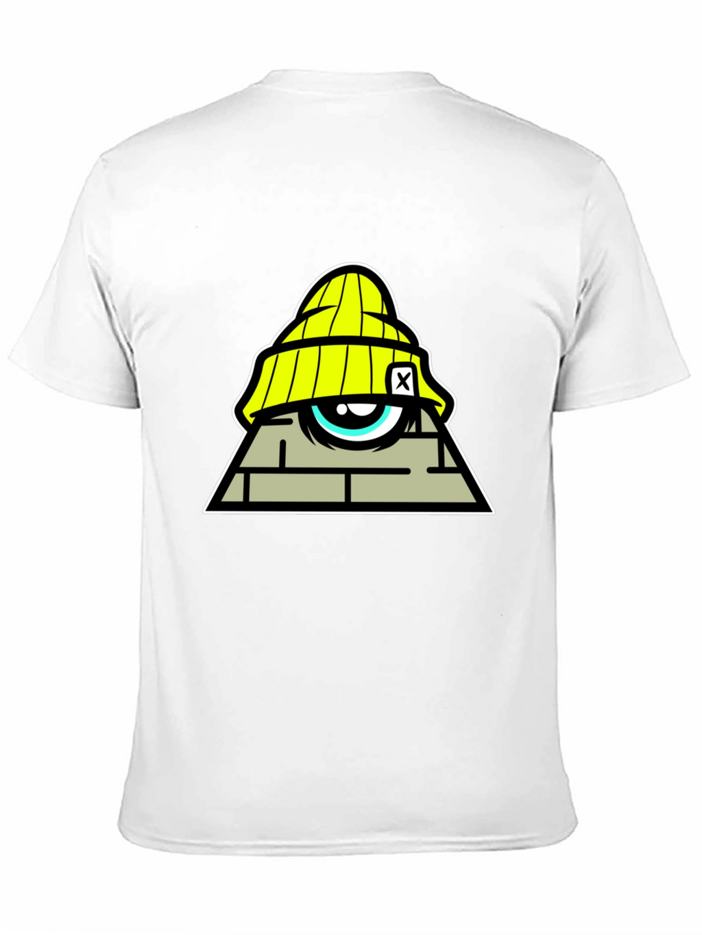 Graphic Print Black T-Shirt - Pyramid Eye Design