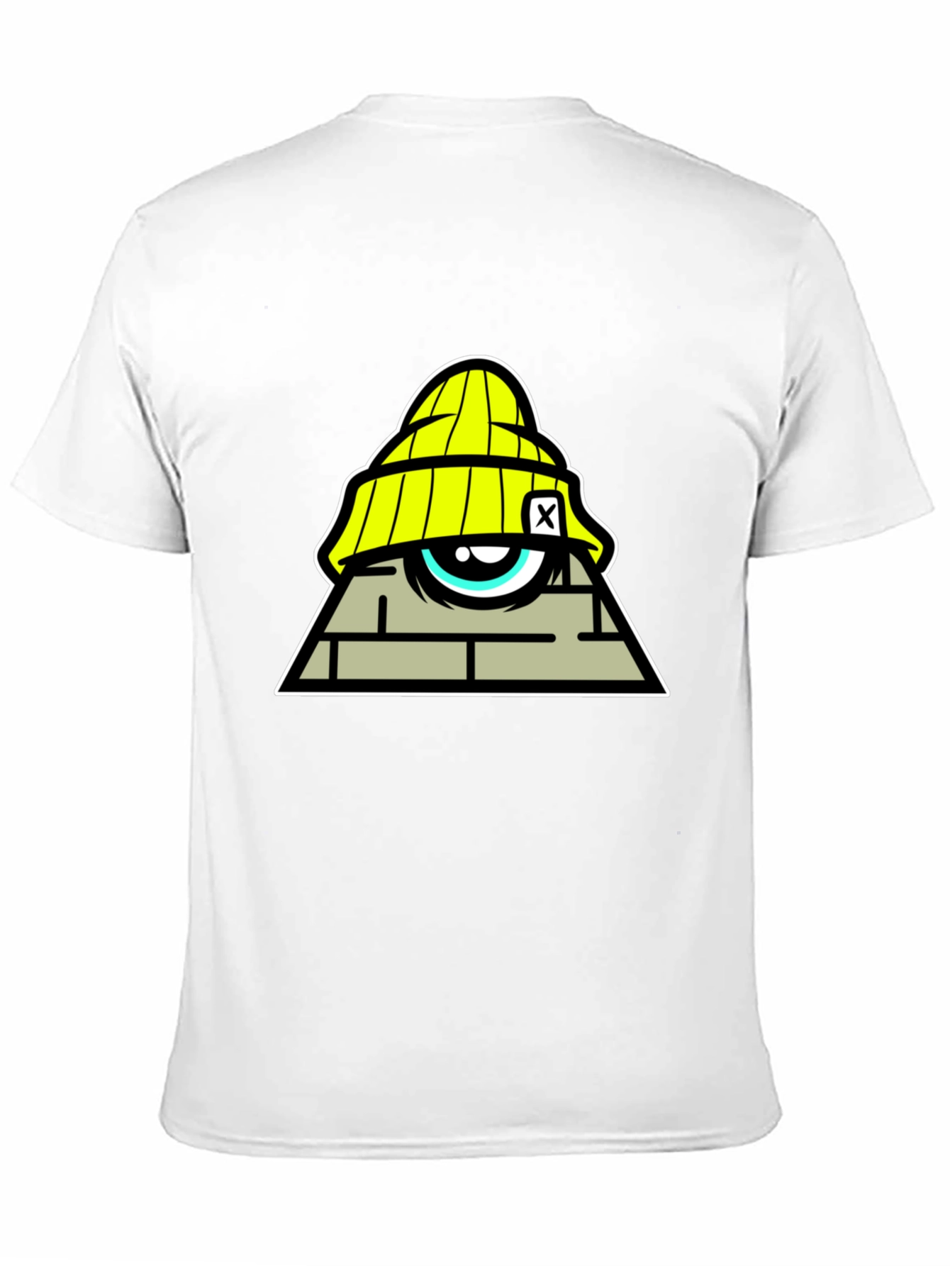 Graphic Print Black T-Shirt - Pyramid Eye Design