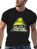 Graphic Print Black T-Shirt - Pyramid Eye Design