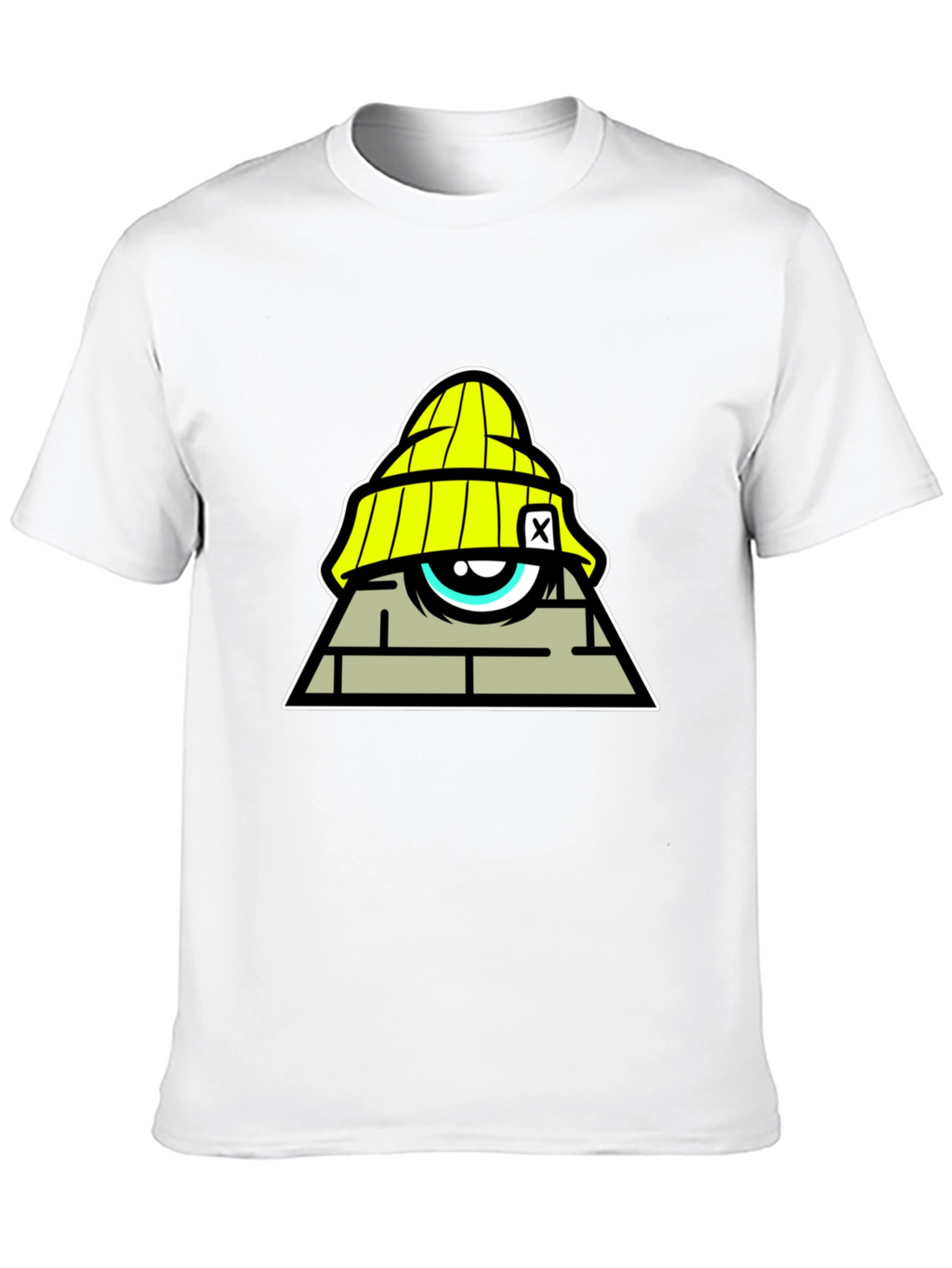 Graphic Print Black T-Shirt - Pyramid Eye Design