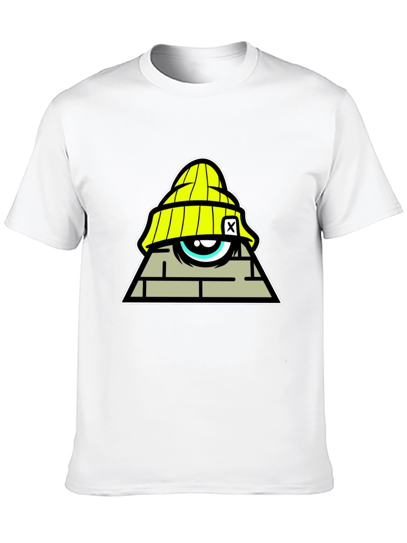 Graphic Print Black T-Shirt - Pyramid Eye Design