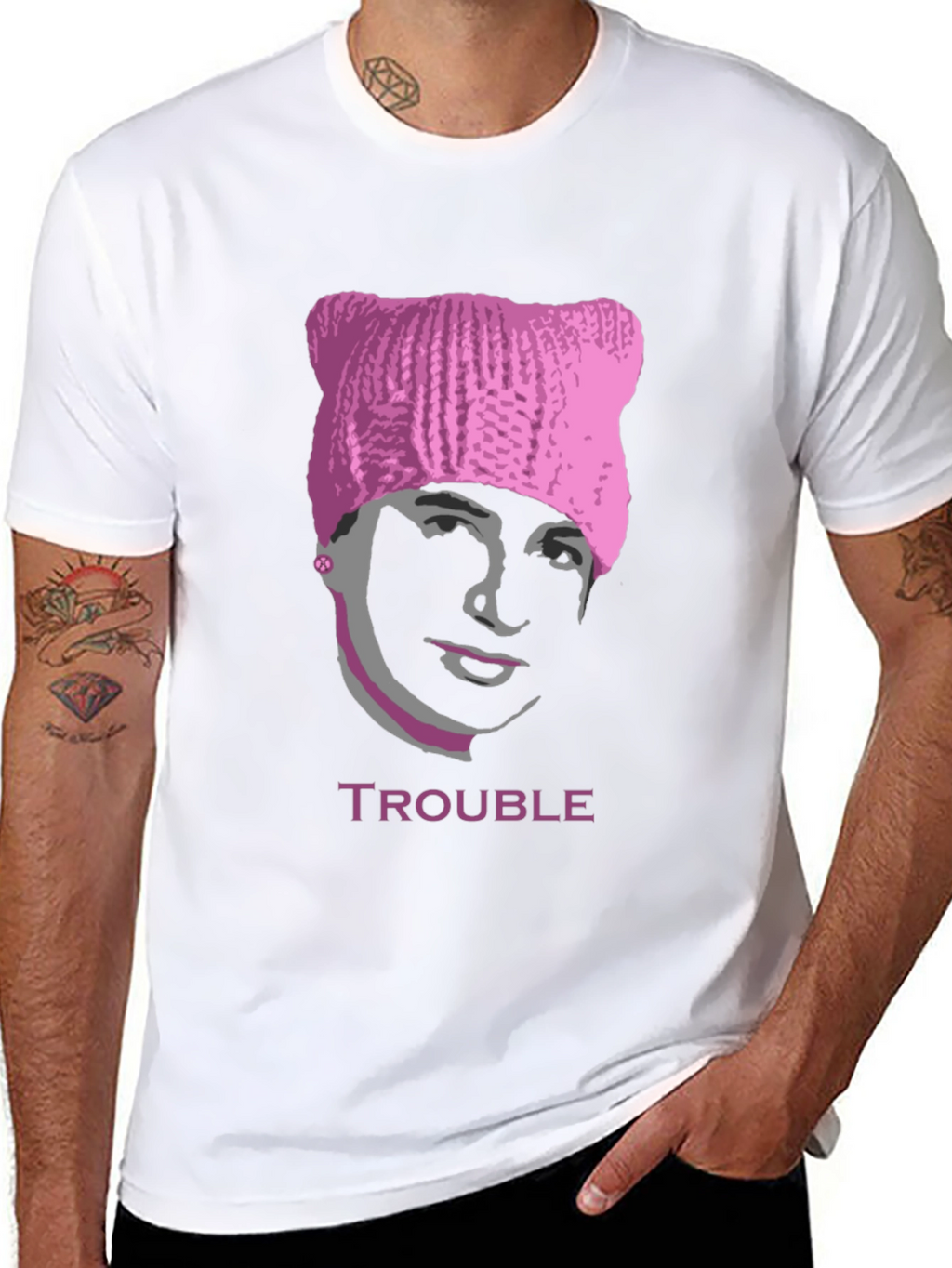 Trouble Pussyhat Tee - Unisex Graphic T-Shirt