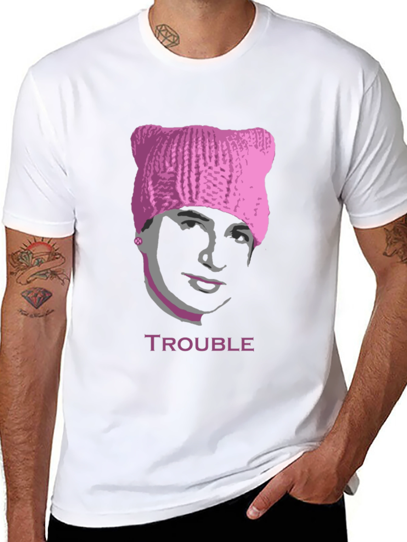 Trouble Pussyhat Tee - Unisex Graphic T-Shirt